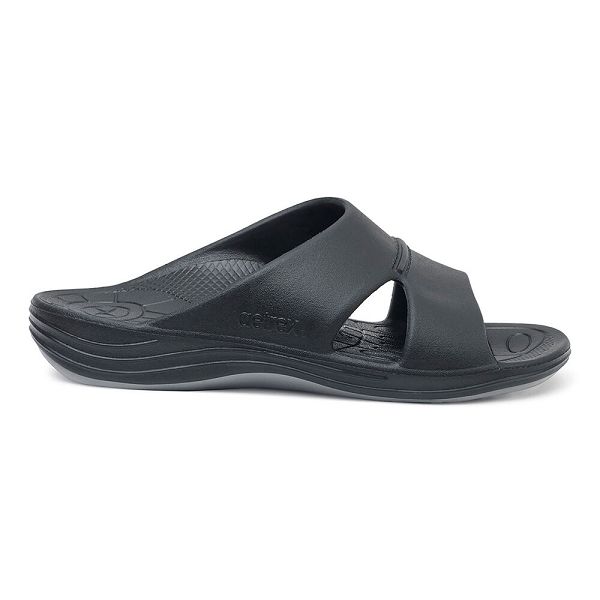 Aetrex Men's Bali Orthotic Slippers Black Sandals UK 1343-943